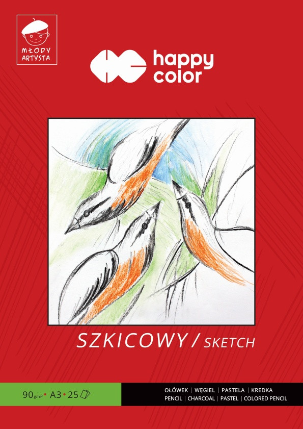 Blok malarski A43/25k Młody Artysta 90g Happy Color