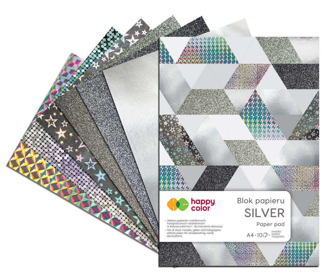 Blok  A4/10 150-230g Happy Color Silver