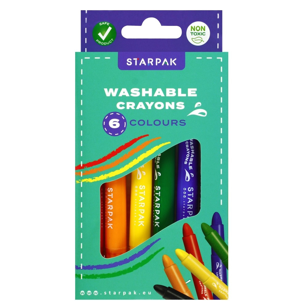Kredki zmywalne 6kol 518462 Starpak