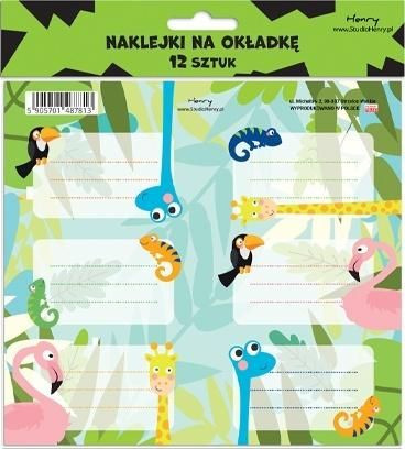 Naklejki na okładkę 2 (12szt) Żyrafa Henry