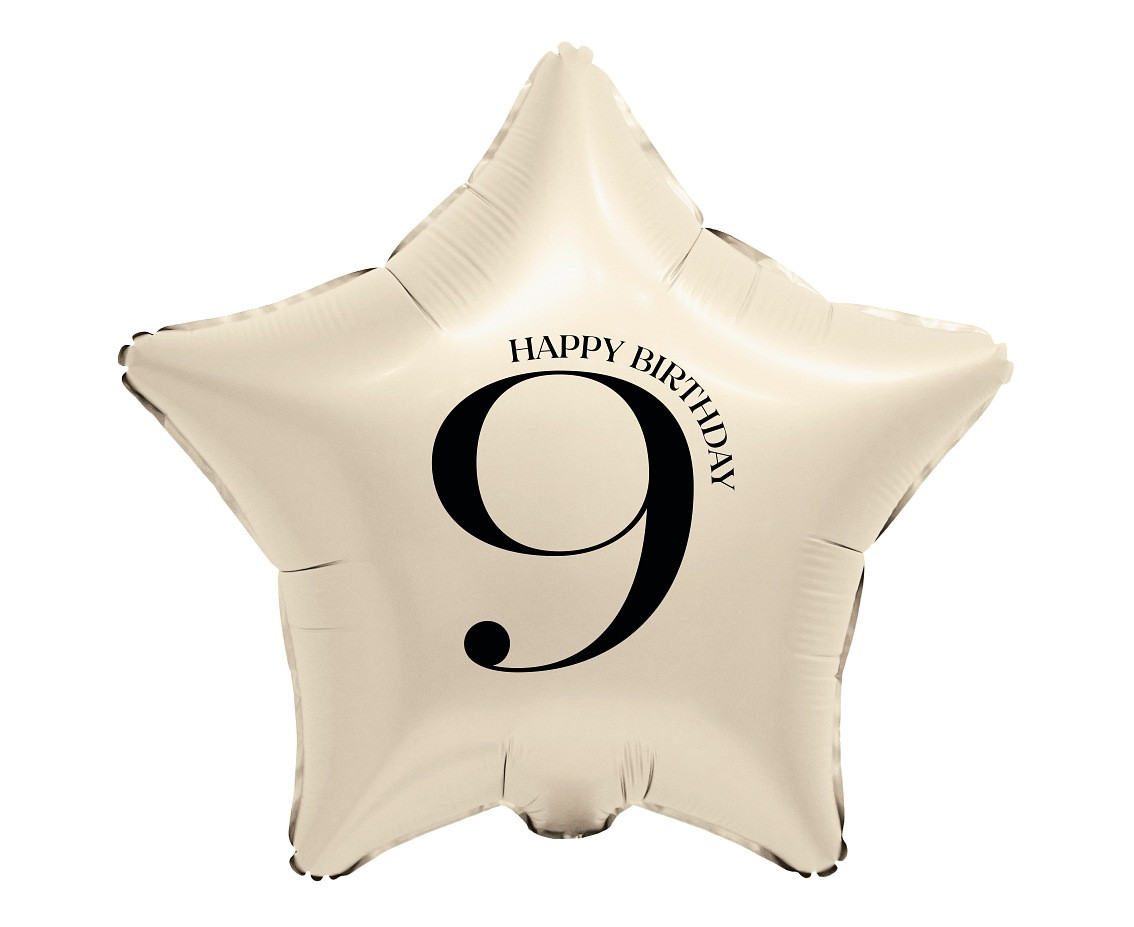 Balon foliowy 18" Gwiazda z cyfrą 9 kremowy FG-BGM9 GoDan