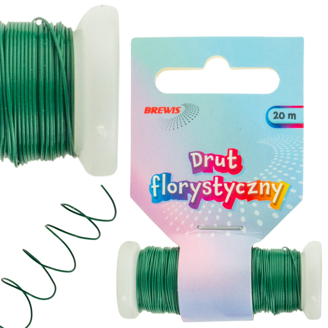 Drut florystyczny zielony 0,45mmx20m DF9 Brewis