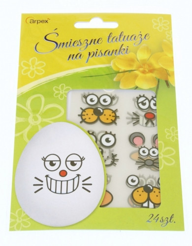 Śmieszne tatuaże na pisanki (24szt.) SW1923 Arpex
