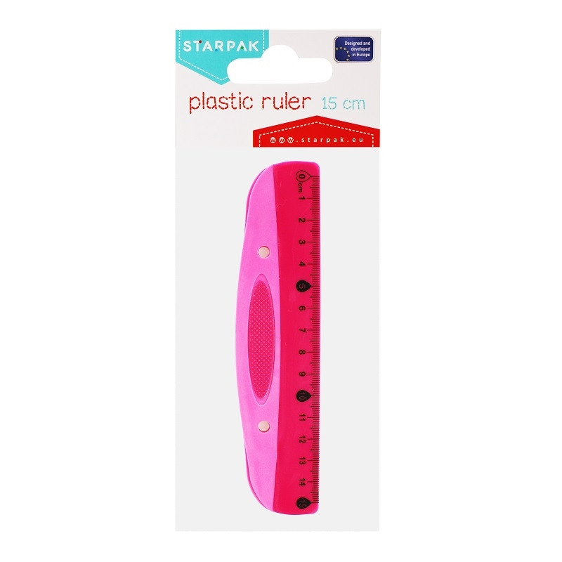 Linijka plastikowa 15cm różowa 470969 Starpak