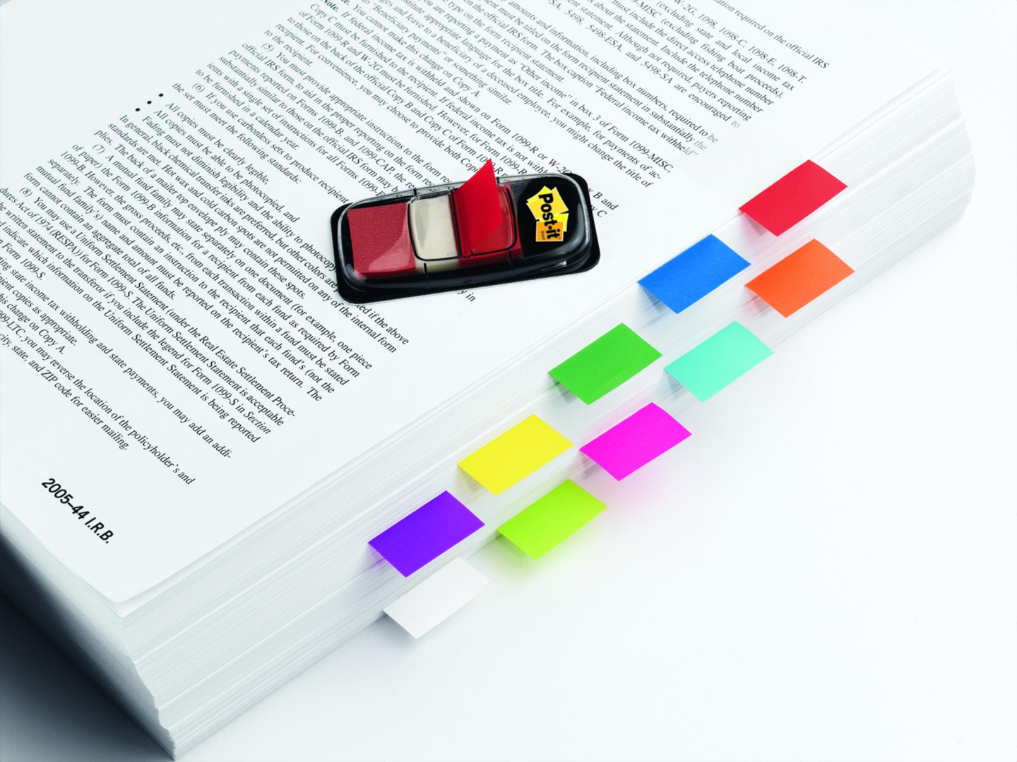 Zakładki Post-it szerokie, 4x50 zakładek 25,4x43,2mm + 2x24 Strzałki GRATIS