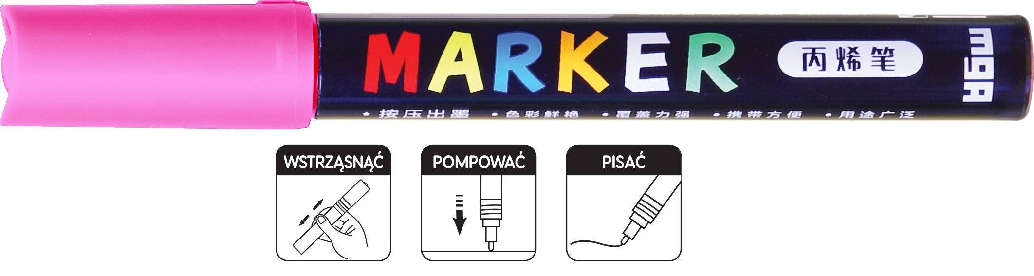 MARKER AKRYLOWY 1-2MM RÓŻOWY MG APL