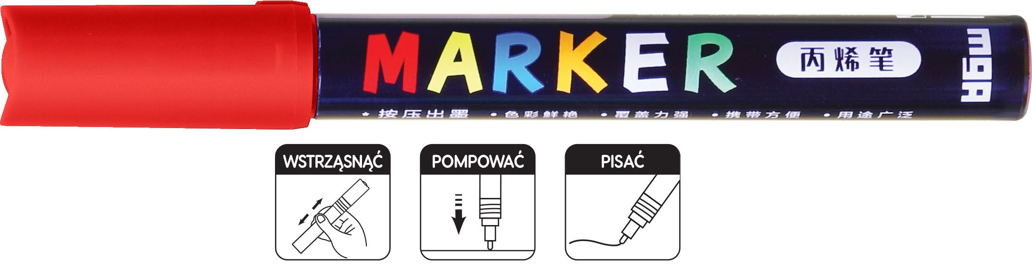 Marker akrylowy 1-2mm czerwony MG APL200-2