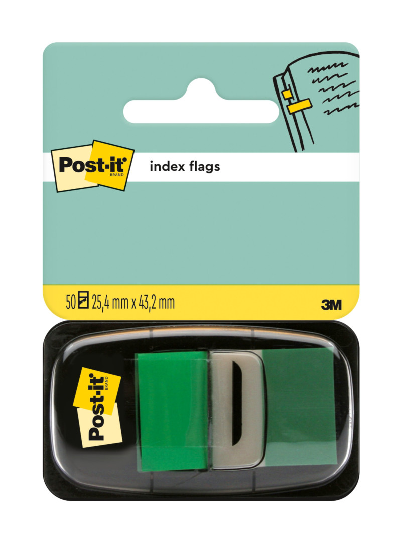Zakładki indeksujące Post-it zielone 25,4x43,2mm 50szt.