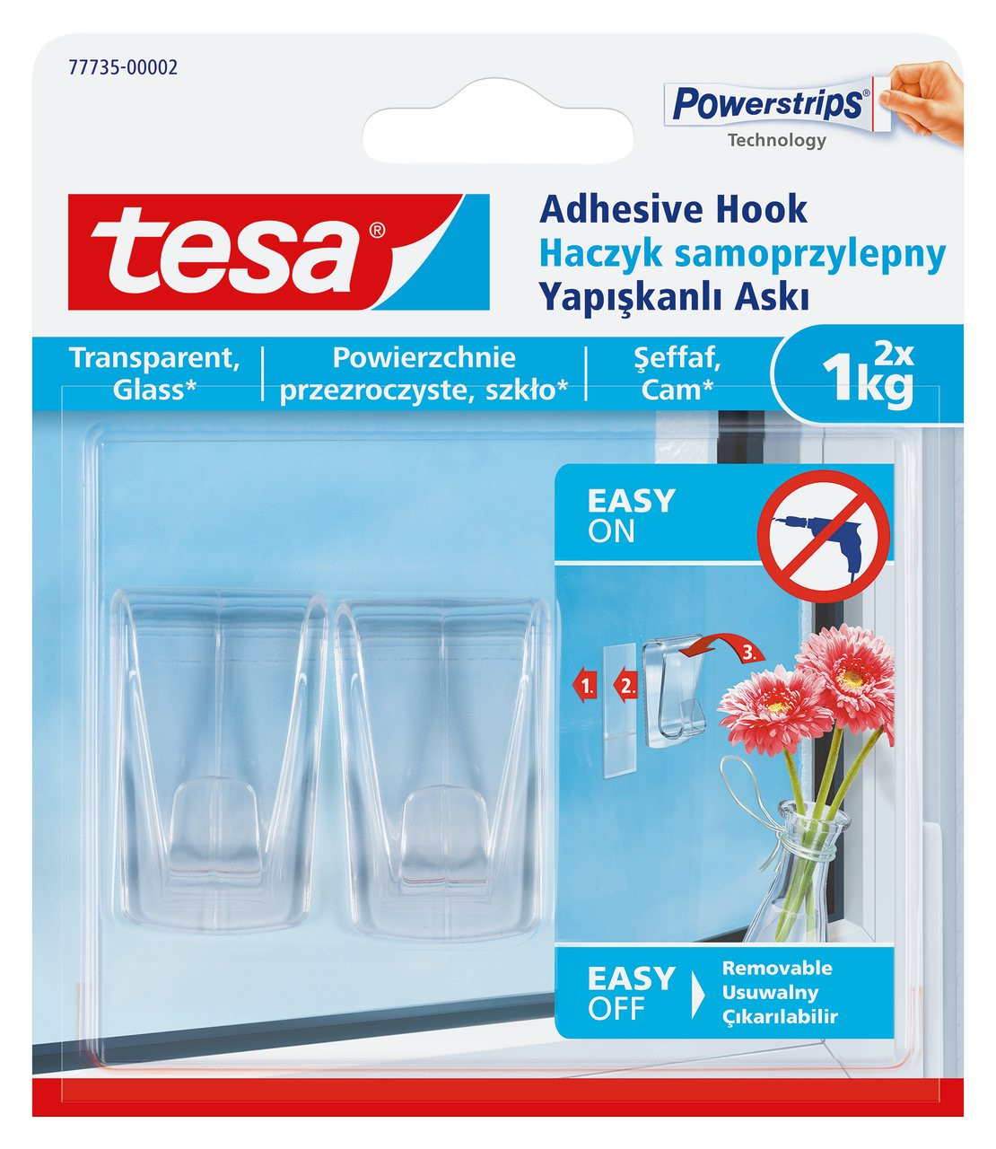 Haczyk dekoracyjny 1kg przezroczysty Tesa