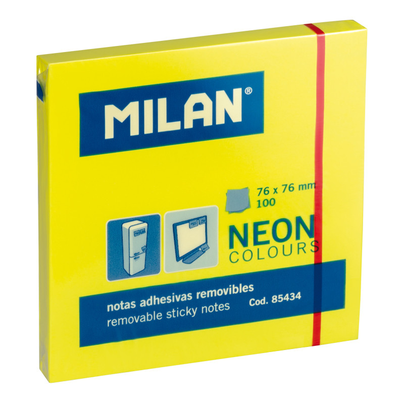 Karteczki samoprzylepne Neonowe 76x76 100szt. Milan
