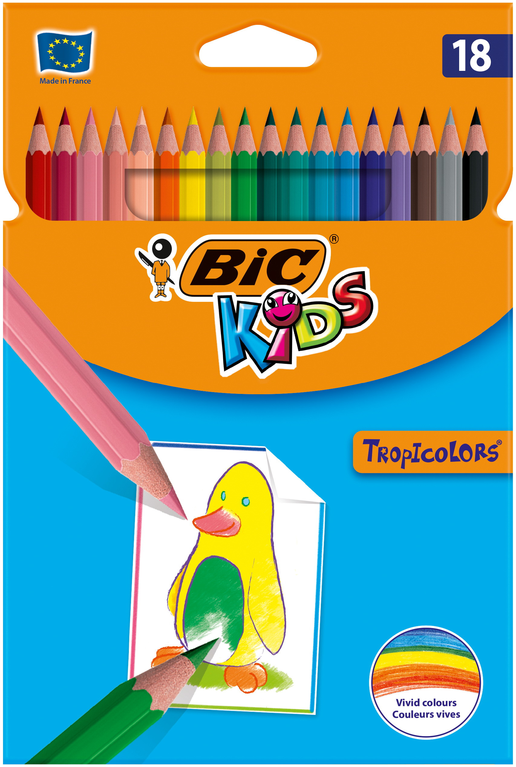 Kredki ołówkowe BIC Kids Tropicolors 18kol.