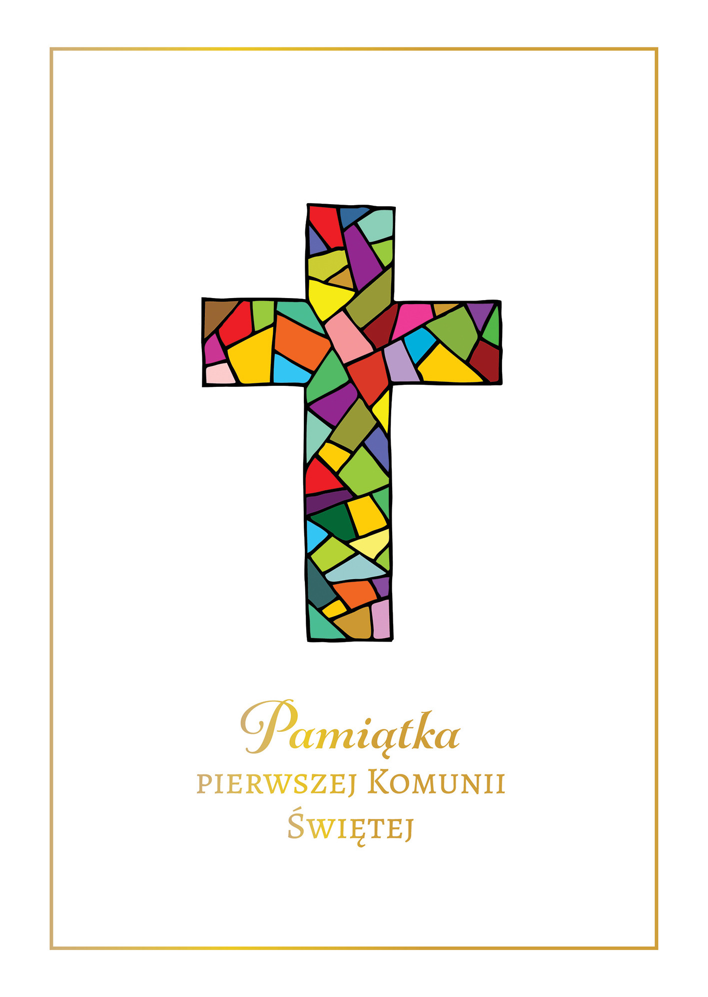 Pamiątka Pierwszej Komunii Świętej B5 Witraż Zielona Sowa