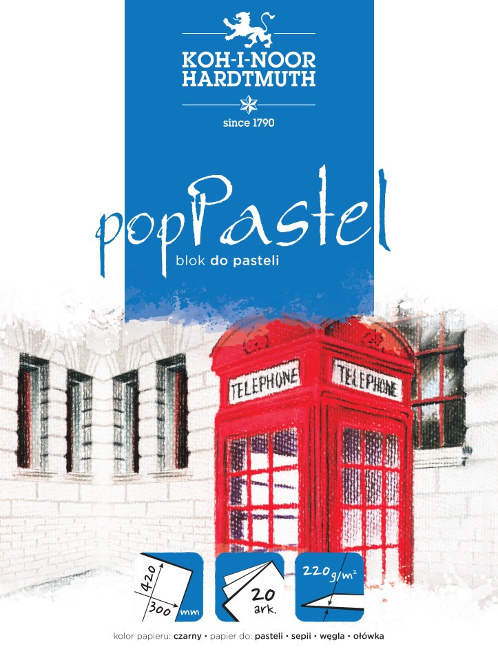 Blok do pasteli Koh-I-Noor 300x420mm 20 kartek 220g czarny