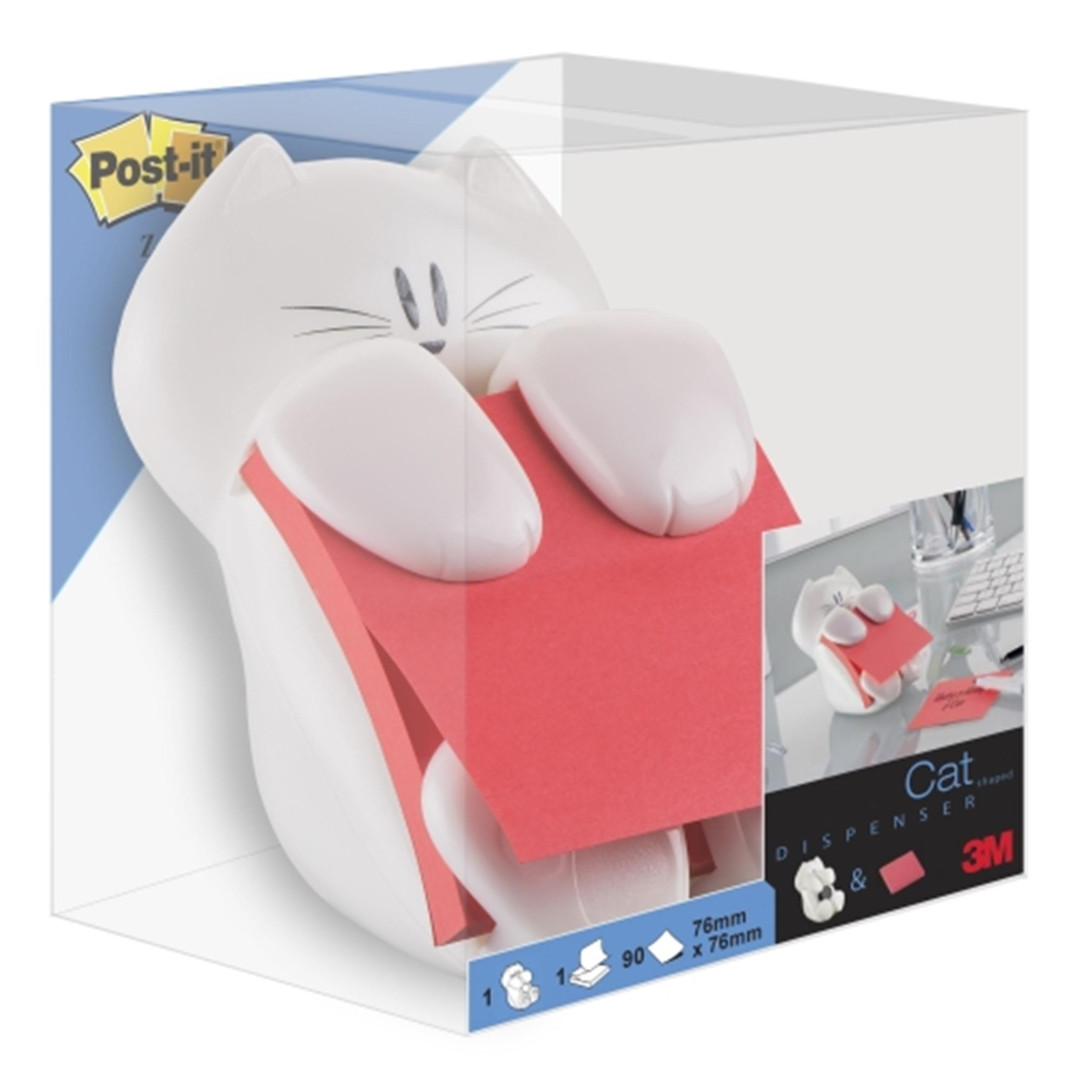 Podajnik KOTEK Post-it® Z-Notes i czerwone karteczki samoprzylepne x90 76x76 mm