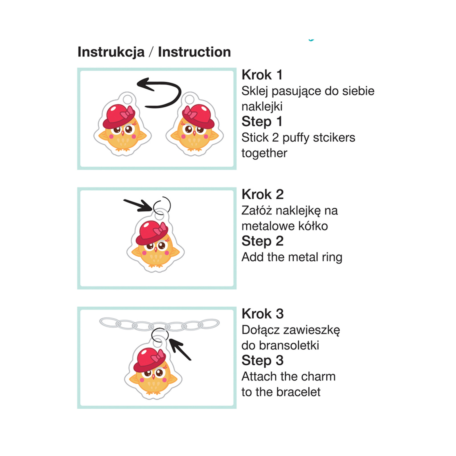 Bransoletki DIY z zawieszkami Puffy Sweeties DPZK-013 Dalprint