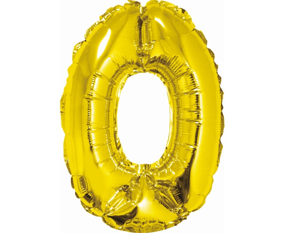 Balon foliowy ,,Cyfra 0" złota 91cm GoDan