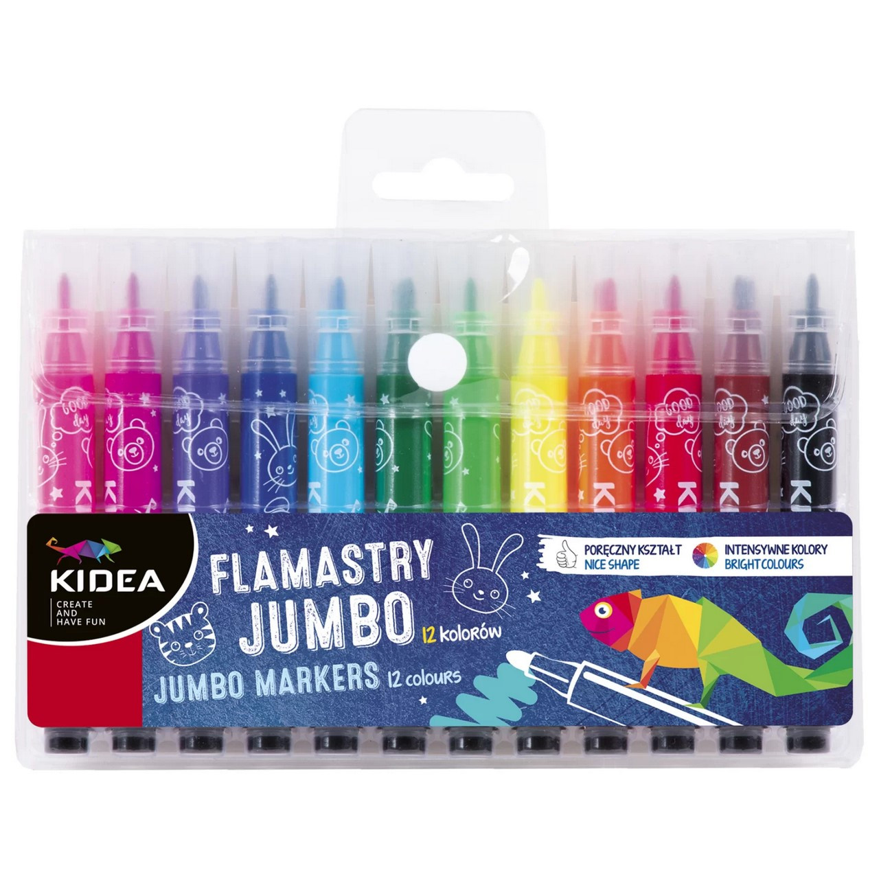 Flamastry / Pisaki Jumbo 12 kolorów Kidea / Derform