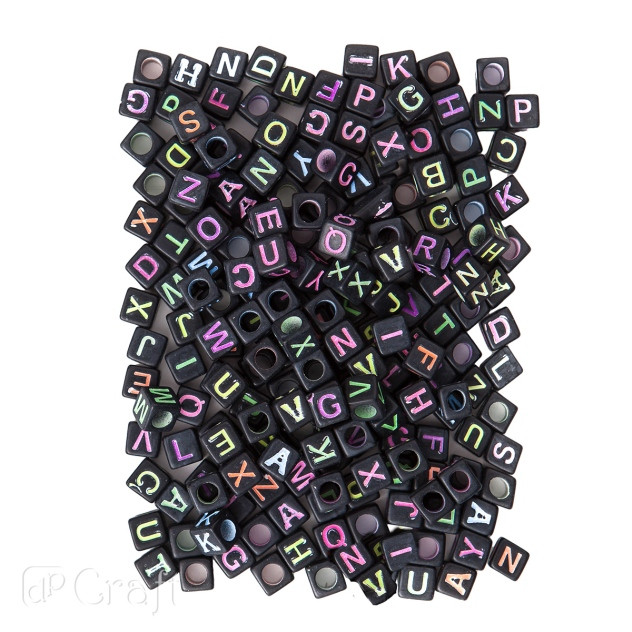 Koraliki literki neon (124szt) GRKO-022 Dalprint