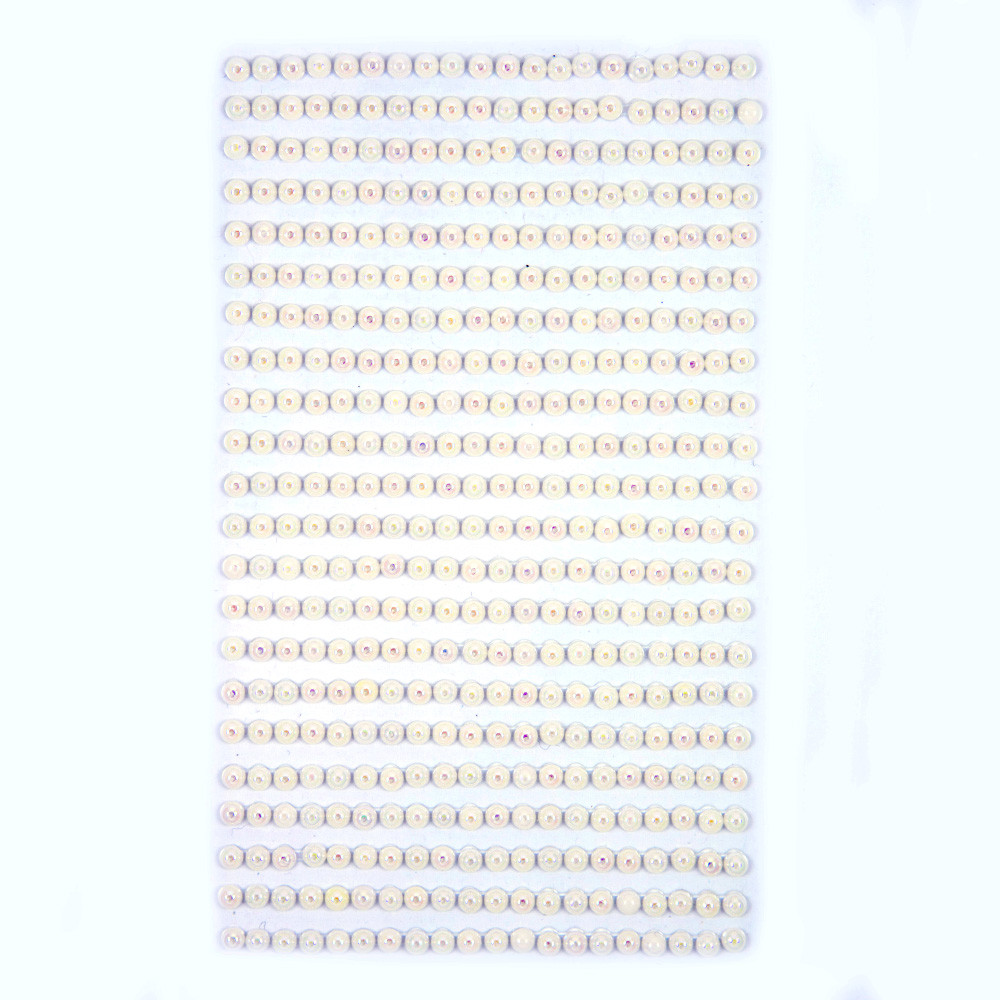 Perełki samoprzylepne 4 mm (440 szt.) Opalizujące - białe GRPE-022 Dalprint