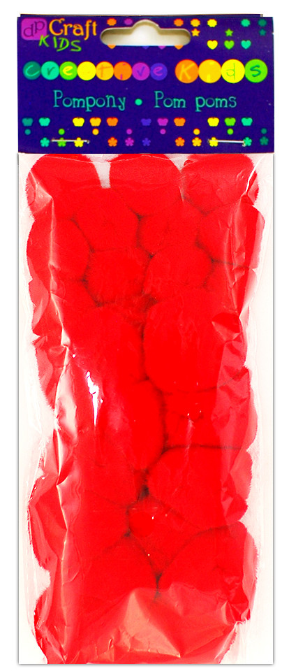 Pompony akrylowe Czerwone (24 szt.) KSPO-016 Dalprint