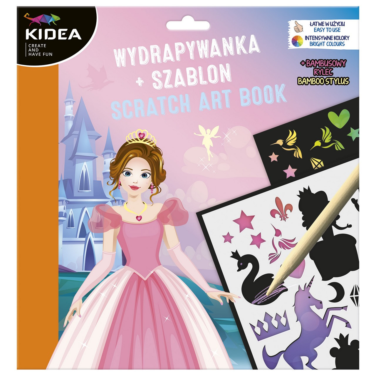 Wydrapywanka - 3 arkusze z szablonem Księżniczki/Wróżki - KIDEA