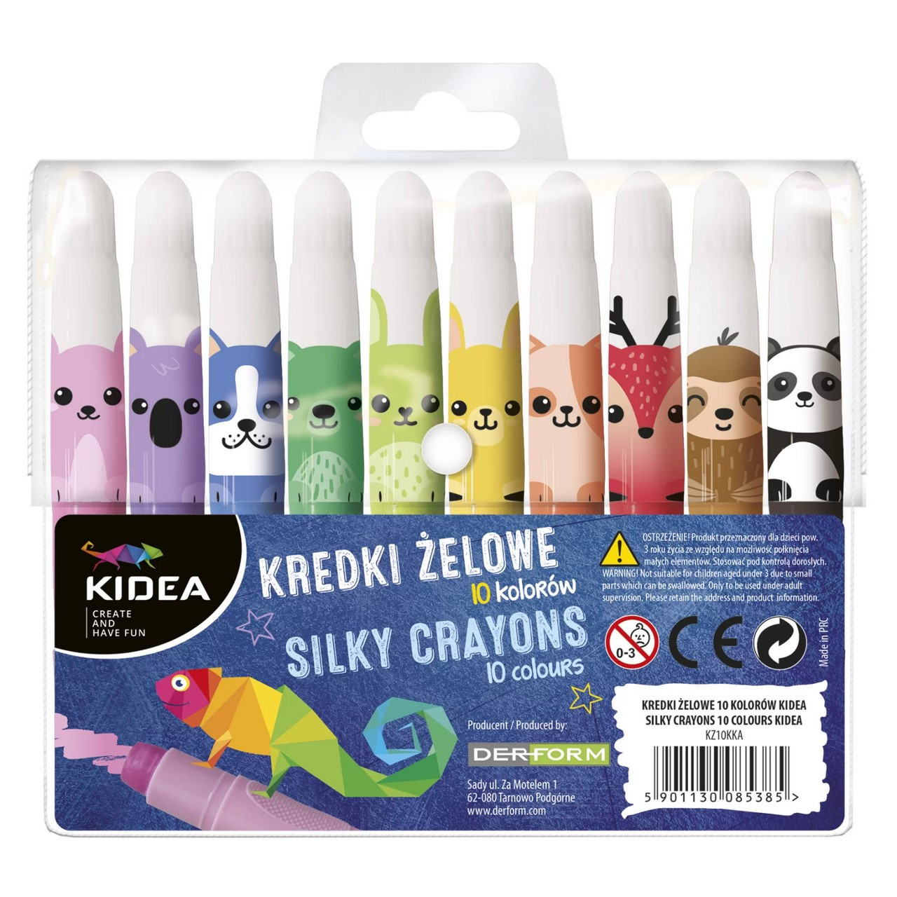 Kredki żelowe zestaw 10 kolorów Kidea / Derform