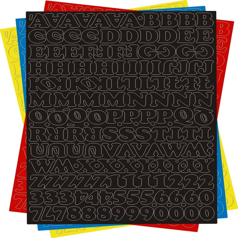 Litery/cyfry samop. 0,6cm (12,5cmx8,8cm) PAMA