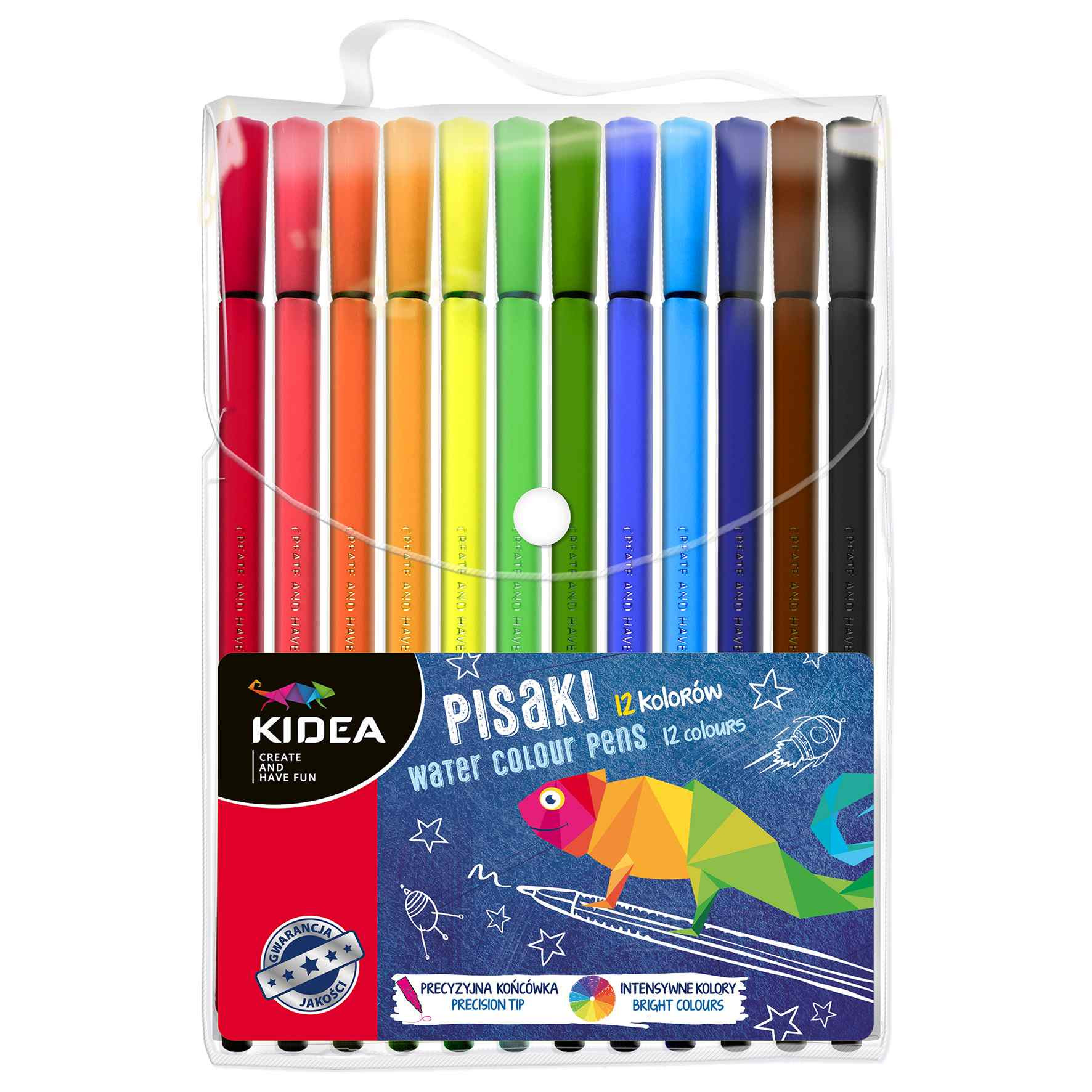 Pisaki w etui 12 kolorów Kidea