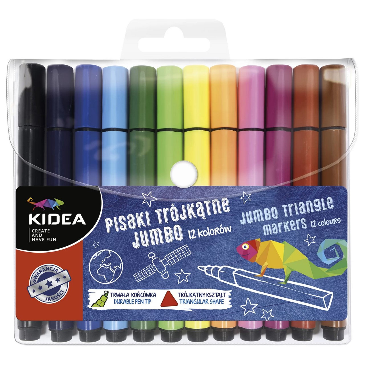Pisaki trójkątne JUMBO 12 sztuk Kidea / Derform