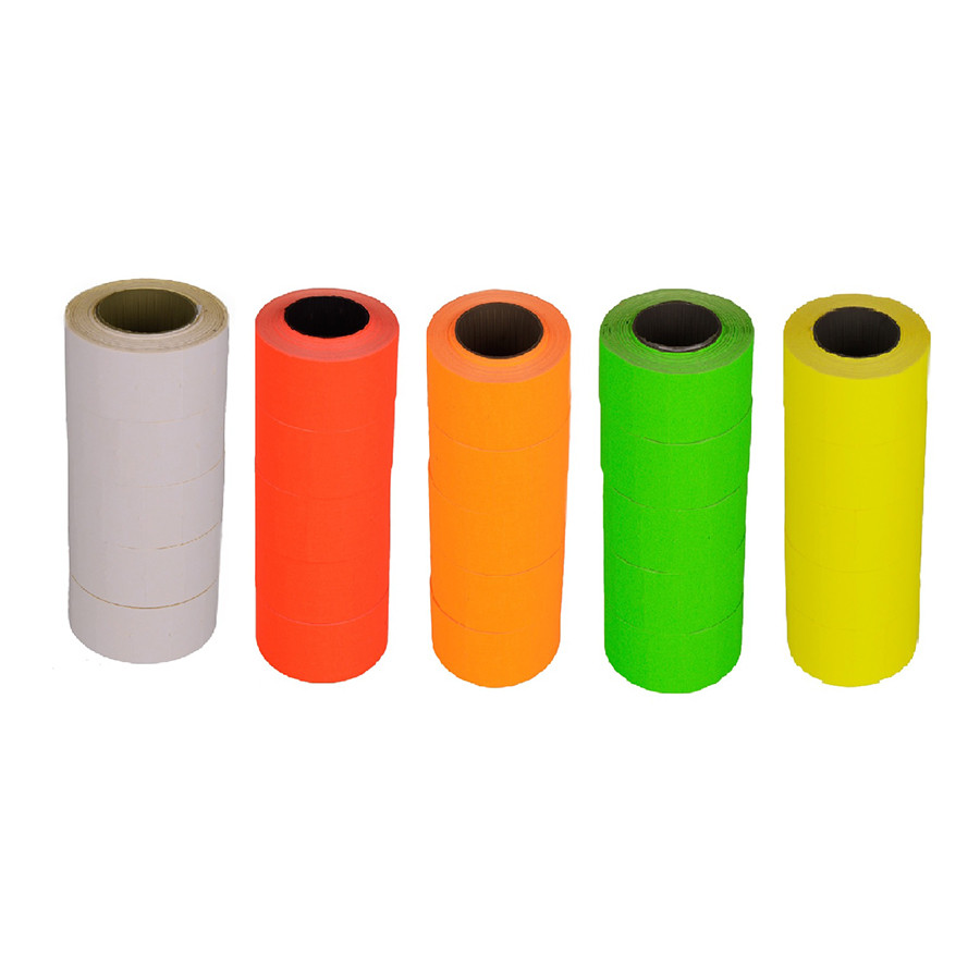 Taśma do metkownicy (5) dwurzędowa prosta (26x16) fluor żółta (TOVEL) Kal-Pack
