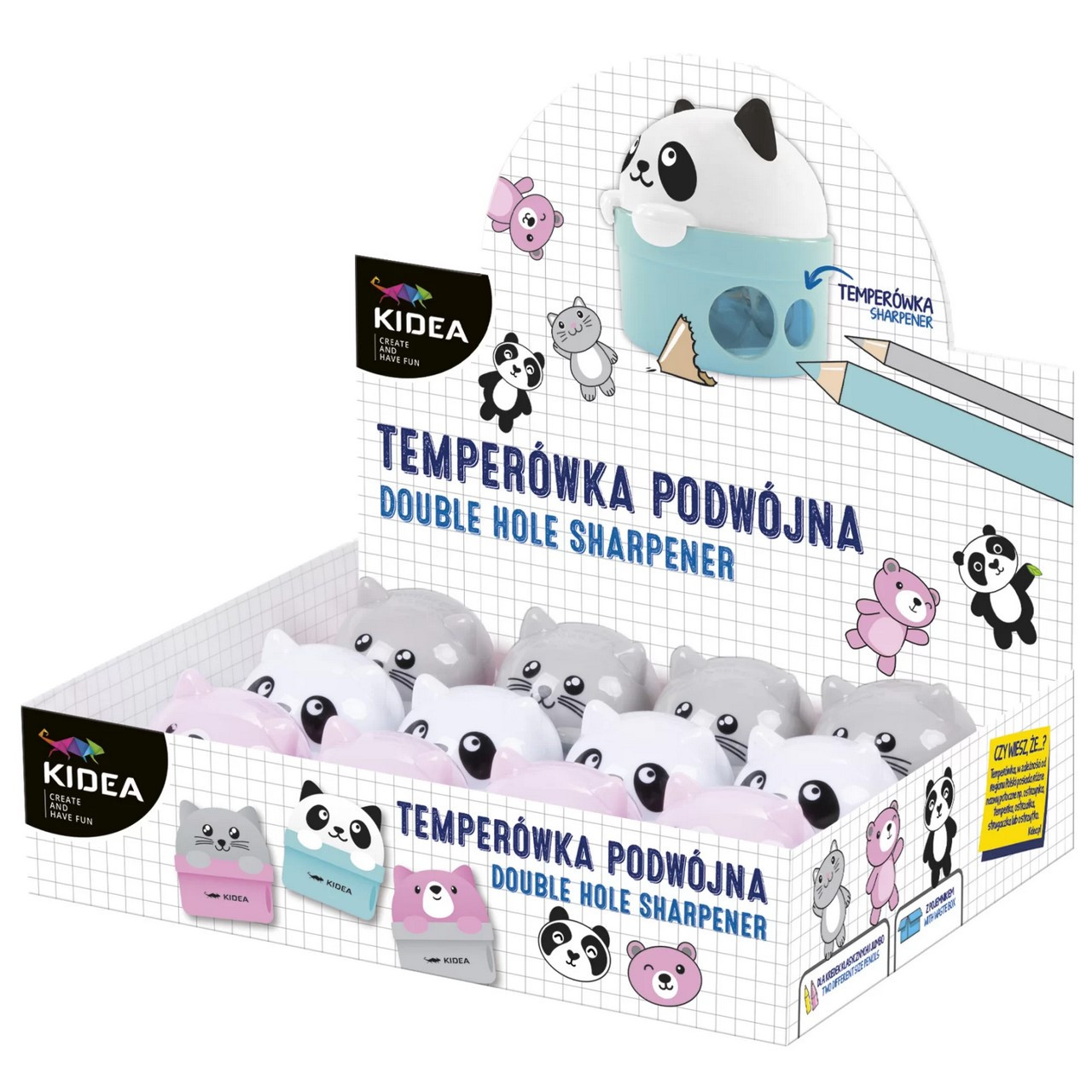 Temperówka podwójna Zwierzaki Kidea / Derform