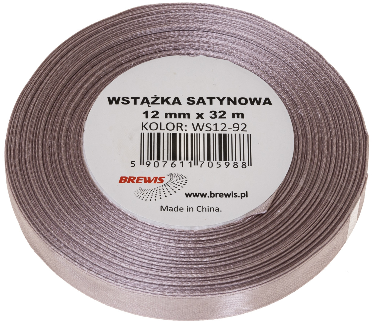 Wstążka satynowa 38mm/32m Pudrowy róż WS38-92 Brewis