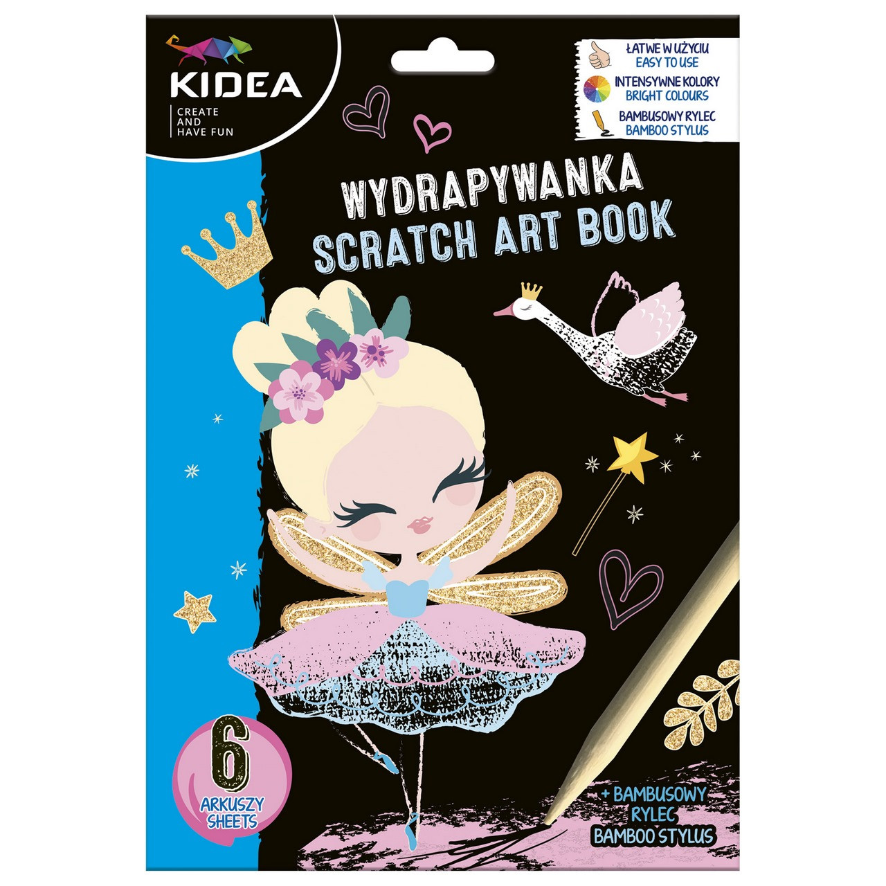Wydrapywanka - 6 arkuszy z szablonem Wróżki - KIDEA