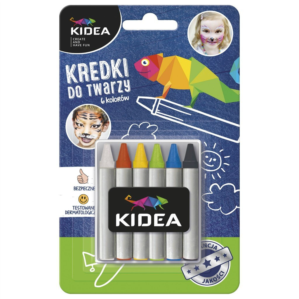 Kredki do twarzy 6 kolorów Kidea Derform