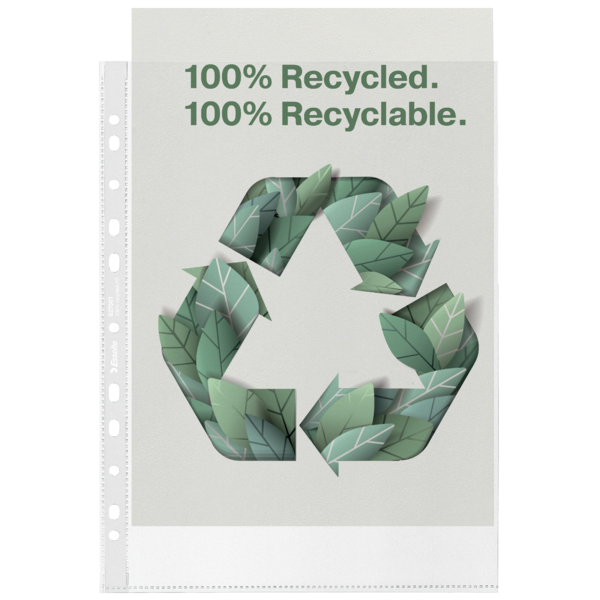 Koszulka Esselte 100% Recycled Premium A4/50 groszkowa 100mic