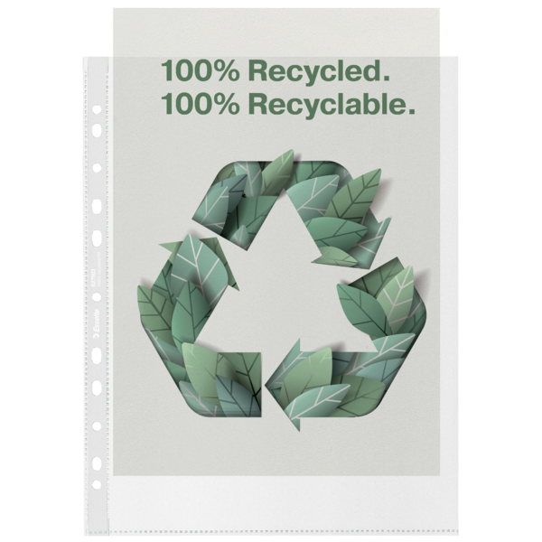 Koszulka Esselte 100% Recycled Premium A4/100 Maxi groszkowa 100mic