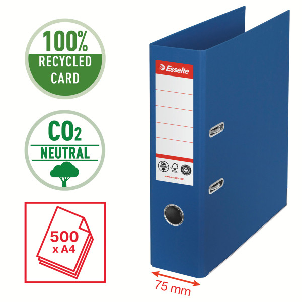 Segregator Esselte No.1 A4/75, neutralny pod względem emisji CO2, niebieski