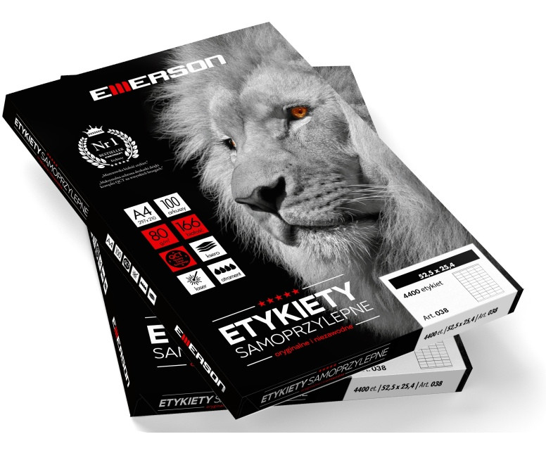 Etykiety samoprzylepne Emerson 70x30 A4/100ark.