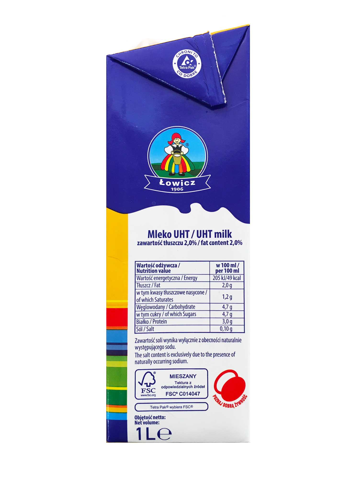 Mleko UHT ŁOWICZ 2% 1L