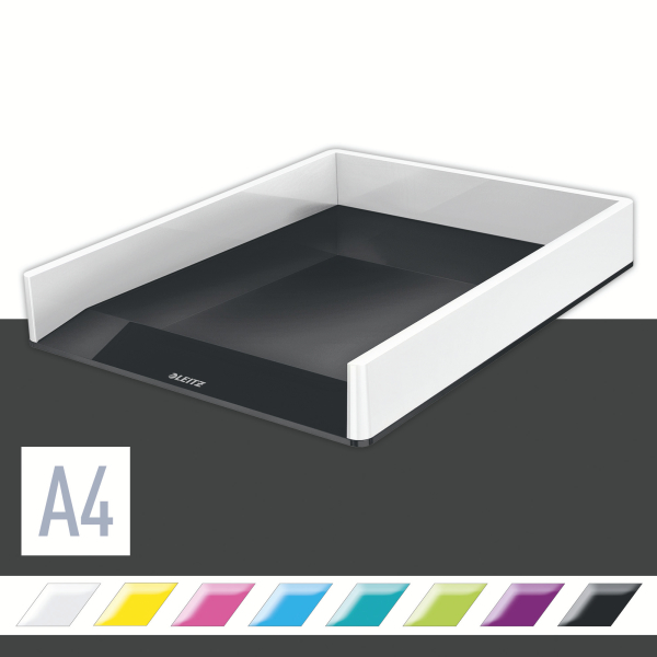 Półka na dokumenty Leitz Plus WOW biało/czarna
