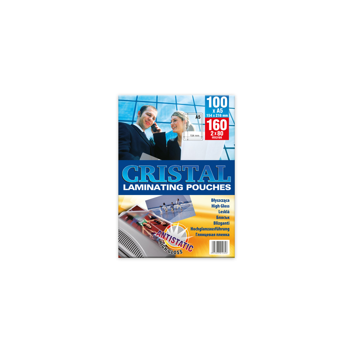 Folia laminacyjna błyszcząca A5 154x216 80mic. 100szt. Argo
