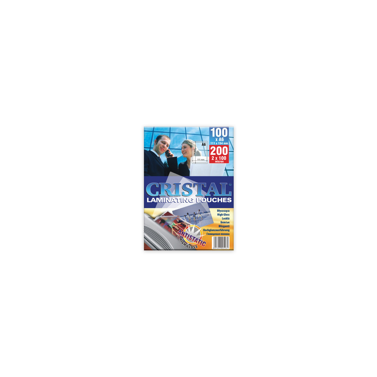 Folia laminacyjna błyszcząca A6 111x154 100mic. 100szt. Argo