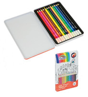Kredki ołówkowe Super Soft Fiorello 12kol w metalowym etui