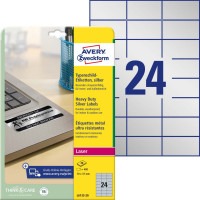 Etykiety znamionowe srebrne Avery Zweckform 70X37 mm L6133-20