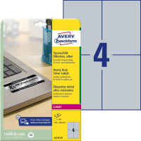 Etykiety znamionowe srebrne Avery Zweckform 105x148 mm L6134-20