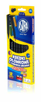 Kredki ołówkowe okrągłe Astra z czarnego drewna 12kol. 312114001