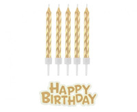 Świeczki urodzinowe Happy Birthday złote (16) GoDan