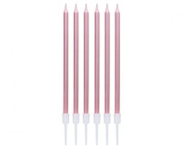 Świeczki B&C metaliczne różowo-złote 13,5x0,4cm 6szt BH-SMRZ GoDan