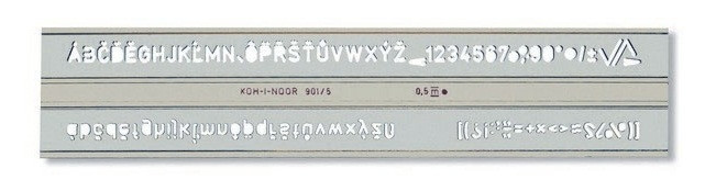 Szablon liter/cyfr Koh-I-Noor 5mm