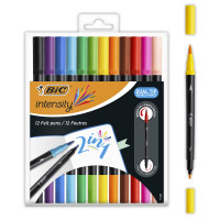 Pisaki dwustronne pędzelkowe 12 kolorów Intensity Dual Tip BIC